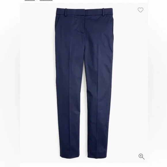 J. Crew Sateen Slim Pants Navy Blue‎ Trousers Size 2 - Picture 1 of 7
